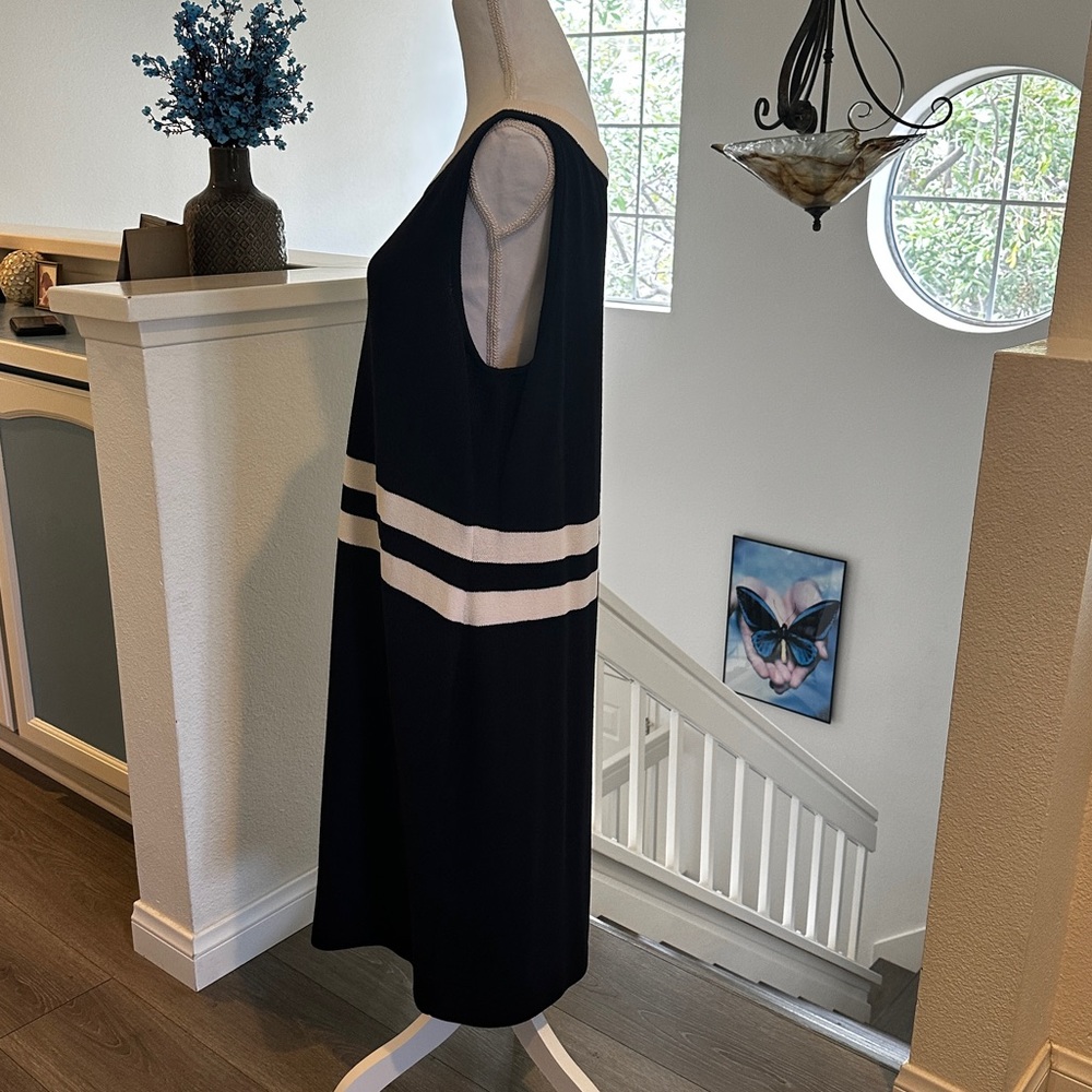 St. John Collection | Black/Bright White Santana Wool Blend Sheath Dress | Sz 16 - Picture 6 of 10